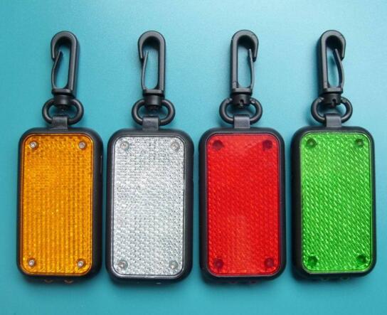 Promotional cheap rectangle shape reflective led keychain