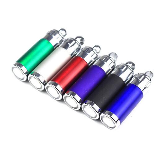 Promotional cheap style custom logo aluminum material led keychain
