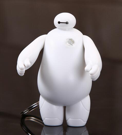 Promotional white bear shape mini led keychain