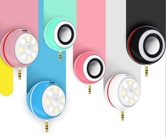 Promotional multi-function mini speaker and  fill-in light for cell phone