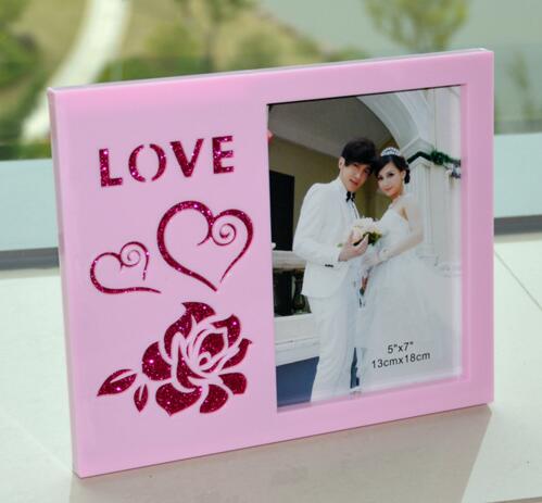 Promotional 6inch 7inch love shape desk photo frame