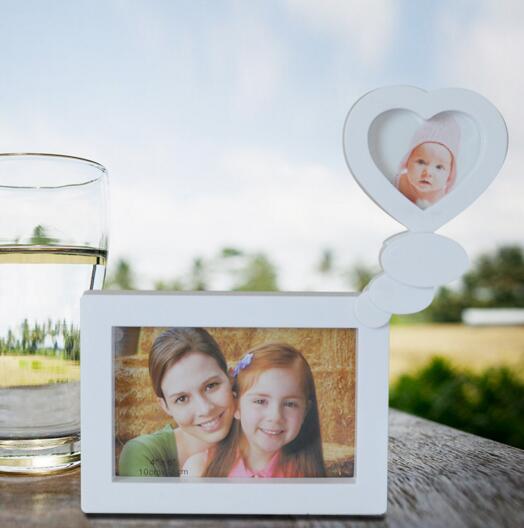 Promotional heart shape 3inch or 6inch desk photo frame