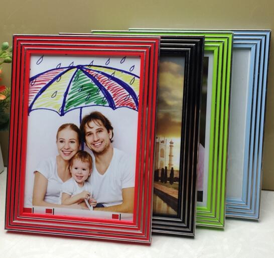 Promotional rectangle or square shape A4 size desk pvc plastic photo frame