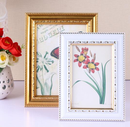 Promotional 5,7,8,10,12,16 ps material desk gold color photo frame