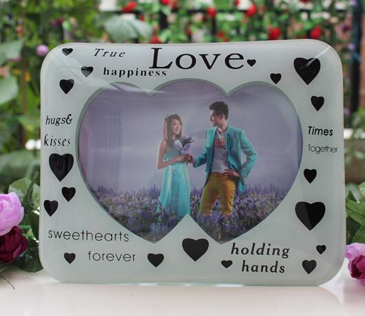 Promotional flashing crystal 7inch wedding photo frame