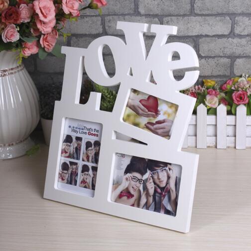 White color pvc material pvc mateiral love shape friend photo frame