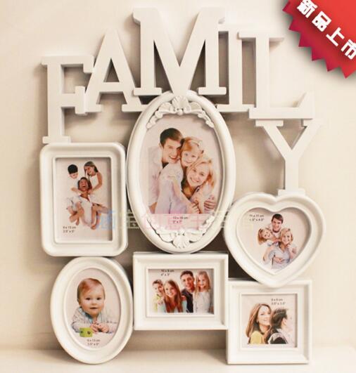 Promotional 6pcs love and heart shape plastic photo frame