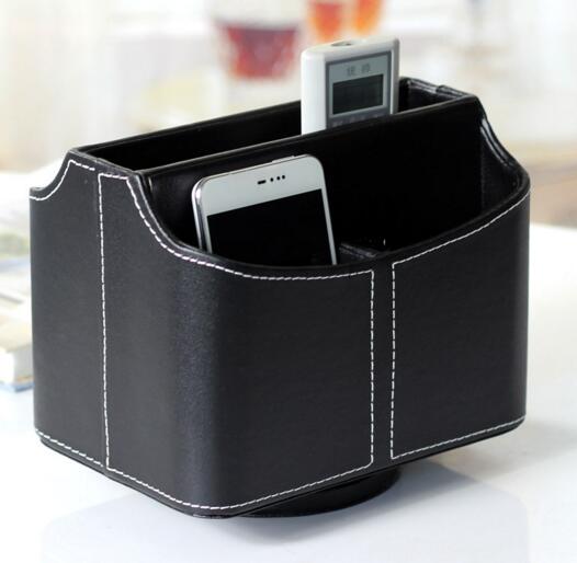 High quality pu leather tv controller and mobile desktop organizer