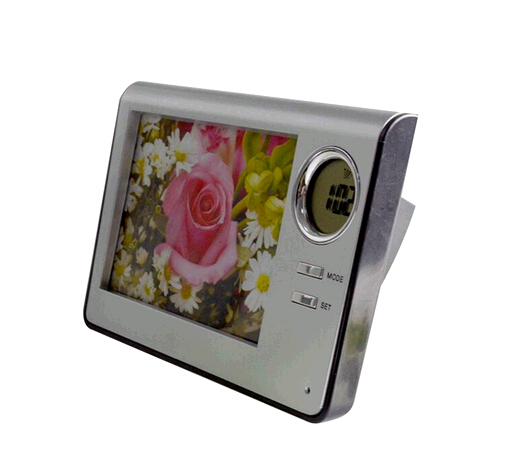 Promotional Multi-function pen holder and photo digital clock for desk
