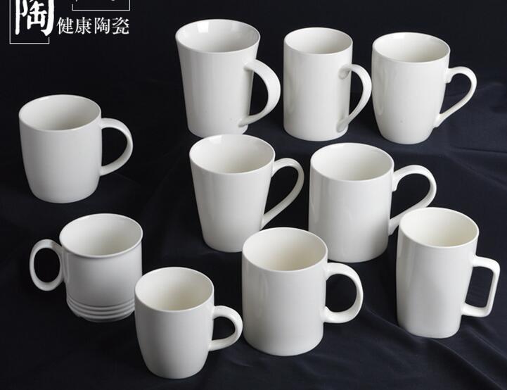 Promotional cheap style custom logo white color ceramic mug