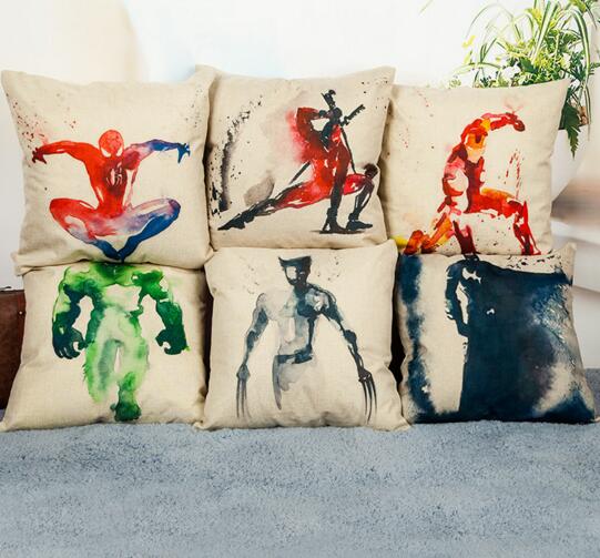 Custom logo digital cartoon printing square pillow cover