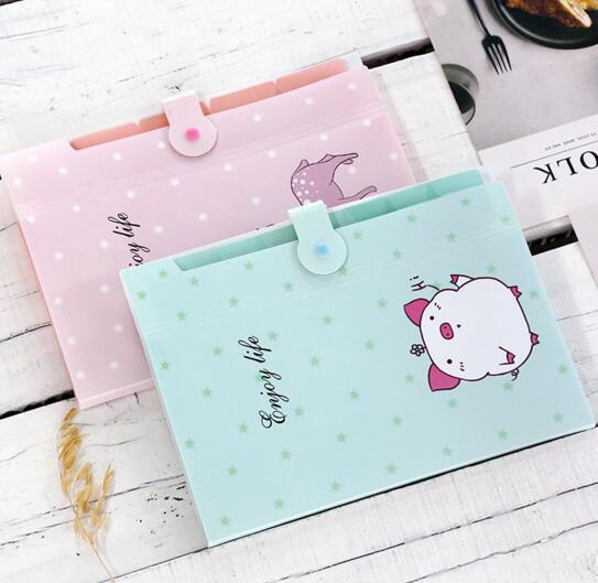Promotional cartoon style 5 pocket plastic file folder