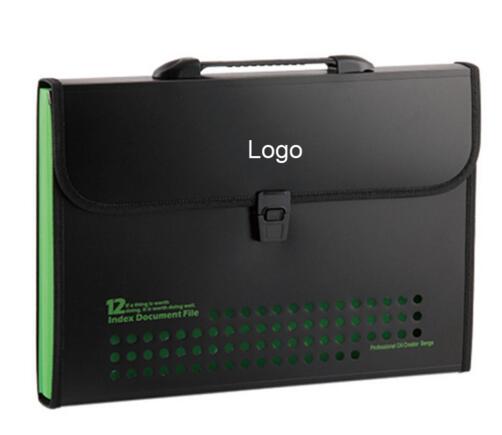 Promotional 12 pocket plastic clear expanding file folders or accordion file folder