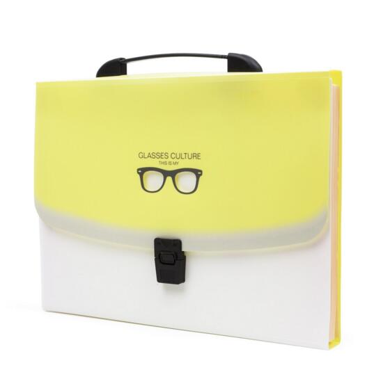 Promotional 12 pocket yellow color expandable file folder or accordion file folder