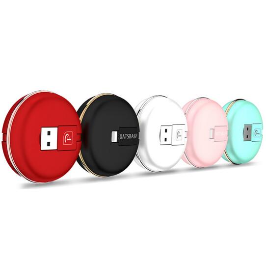 Promotional round box shape apple shape usb cable for iphone 7 plus