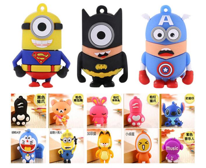 Cutomized cartoon shape or animal shape pvc rubber usb flash drive