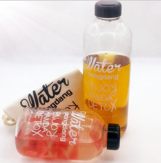 Promotional 600ml and 1000ml  transparent plastic mug for tea bottle
