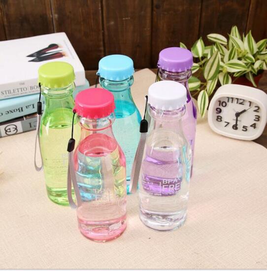 Promotional pc material transparent plastic mug with rope for student