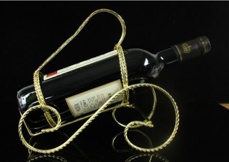 Promotional wire art bronze color red wine bottle rack or wine stand