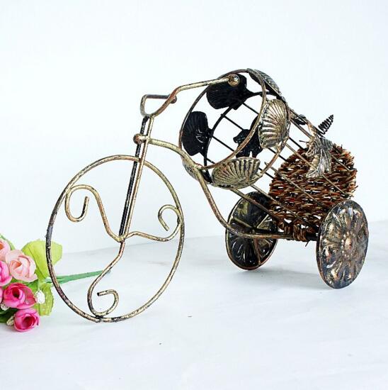 Promotional tricycle shape red wine bottle rack or wine stand
