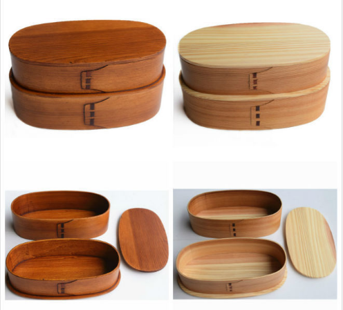Japan style two layer wooden lunch box, wooden food container, tiffin lunch box