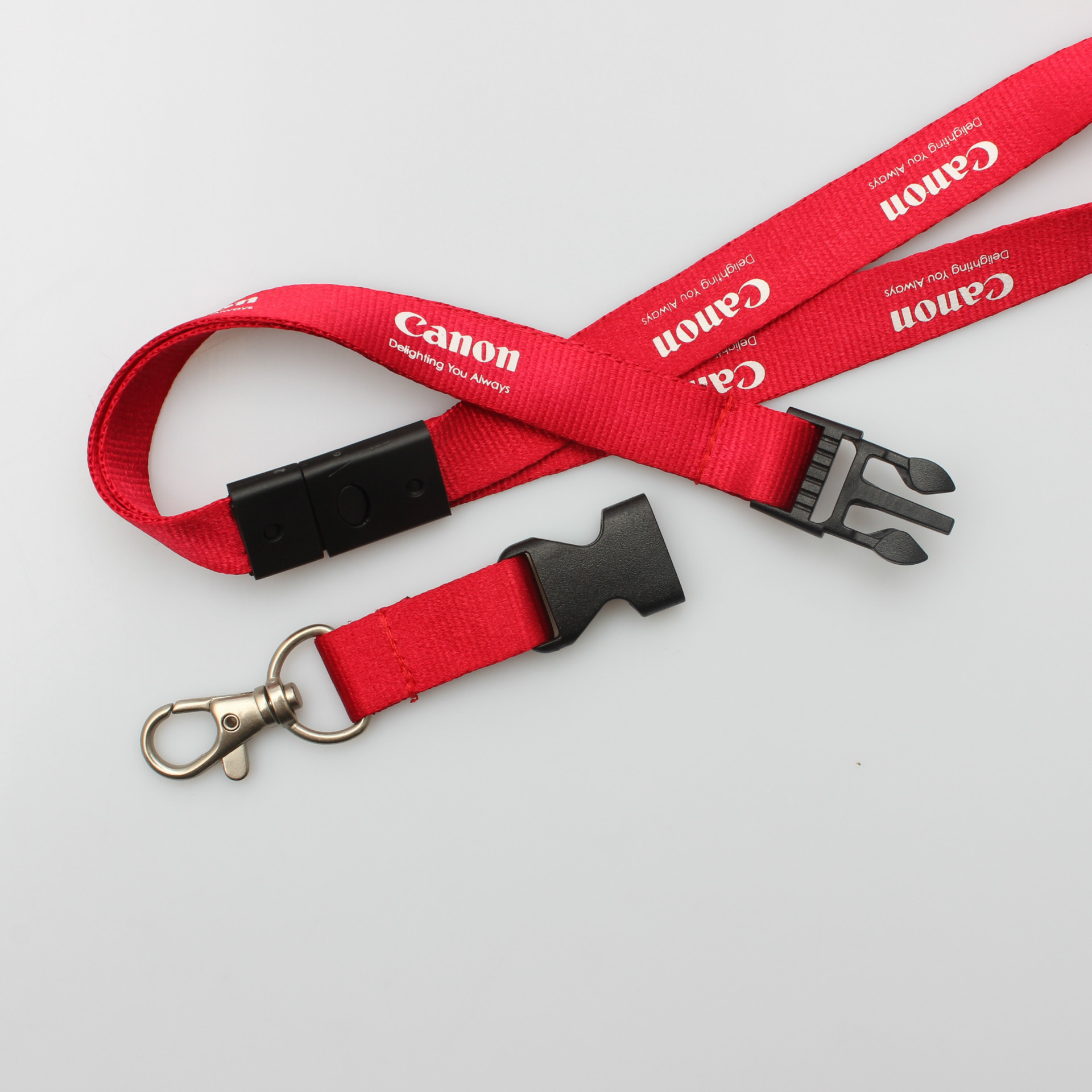 Promotional customized logo with safety buckle nylon lanyard