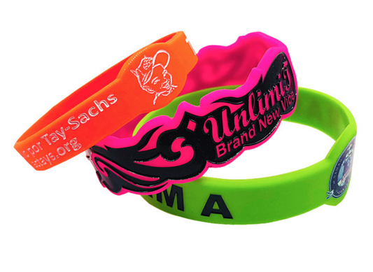 Customize size and logo and shape silicone wristband