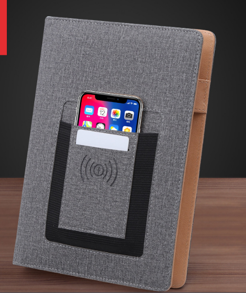 With wirless power bank 6000mah or 8000mah and usb function pu notebook