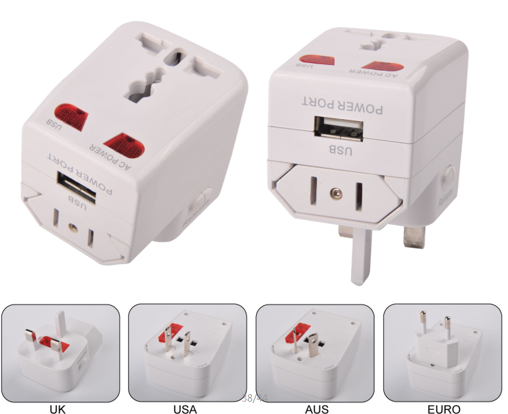 Wholesale good quality customize logo travel adaptor