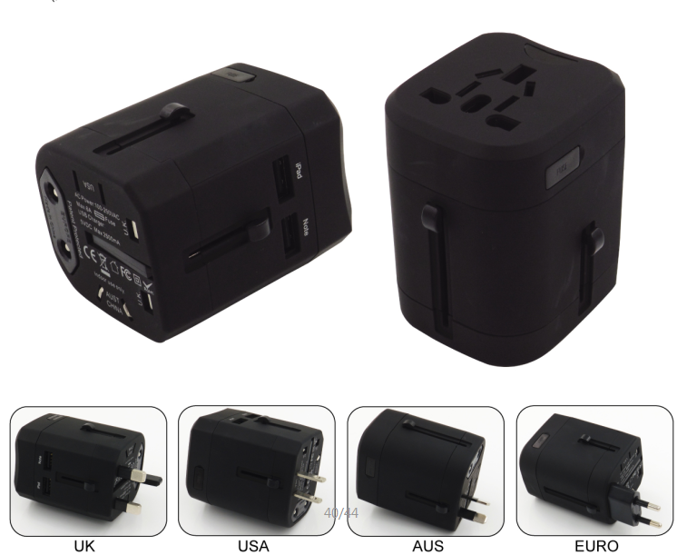 Customize logo good quality universal travel adaptor
