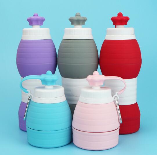 Promotional good quality 600ml sport silicone foldable cup for outside travel