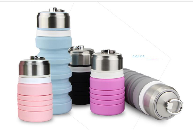 Good quality 400ml silicone sport foldable cup