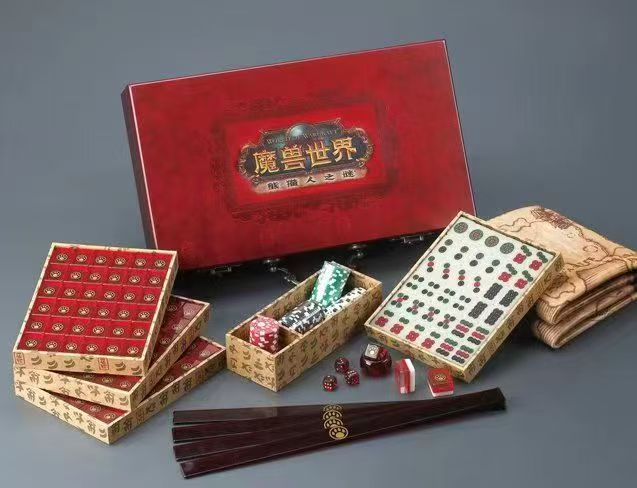 Customize logo play mahjong tiles sets with desk mat  Singapore Malaysia Chinese American