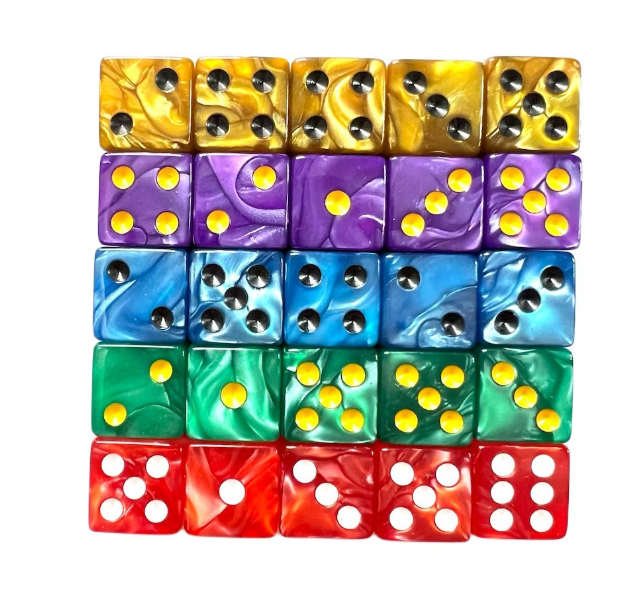 Color pearl pattern wave line shape acrylic dice teaching accessories game dice dice 16mm game dice
