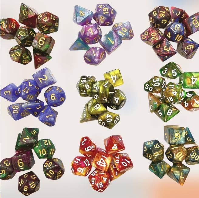 Colorful Running Group Dice Metal Gift Box Set COC Multi-faceted Cthulhu Board Game 8 Acrylic 20 Digital Dice