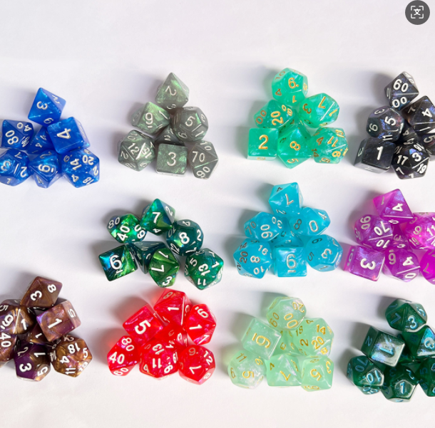 Colorful Running Group Dice Metal Gift Box Set COC Multi-faceted Cthulhu Board Game 8 Acrylic 20 Digital Dice