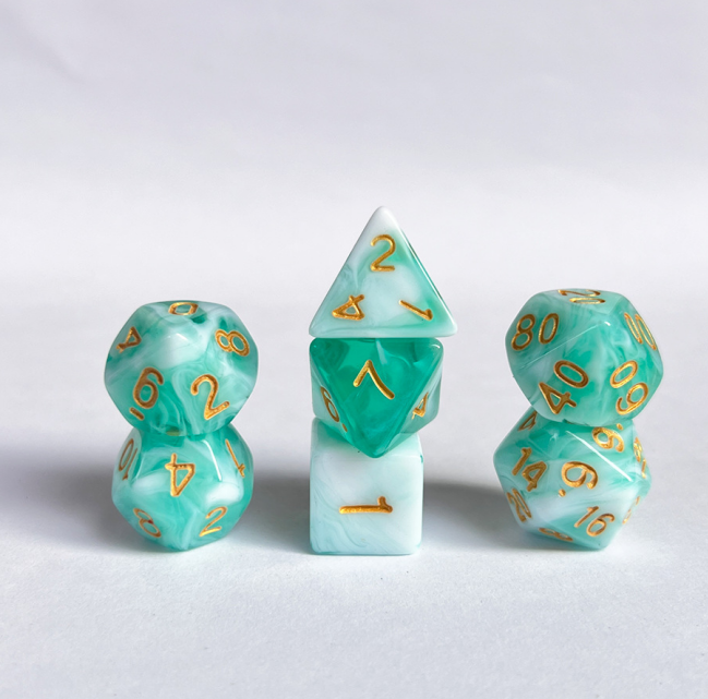 Colorful Running Group green color Dice Multi-faceted Cthulhu Board Game 8 Acrylic 20 Digital Dice